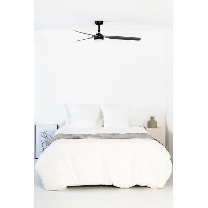 FARO 33815WT-21 - Ventilator LED de tavan dimabil PUNT M LED/18W/230V 2700/3000/4000K negru Ø 132 cm Wi-Fi Tuya + telecomandă