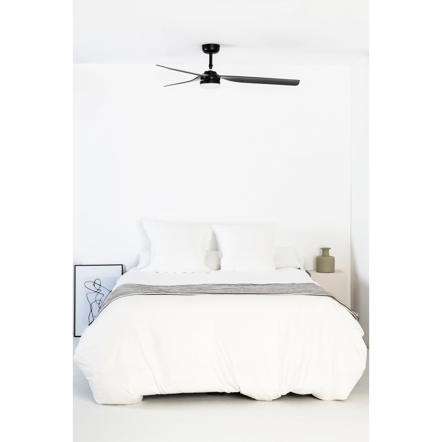 FARO 33815WT-21 - Ventilator LED de tavan dimabil PUNT M LED/18W/230V 2700/3000/4000K negru Ø 132 cm Wi-Fi Tuya + telecomandă