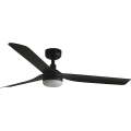 FARO 33815WT1S - Ventilator de tavan LED dimabil PUNT M, 18W, 230V, 2700/3000/4000K, Ø132 cm, negru, Wi-Fi Tuya + telecomandă
