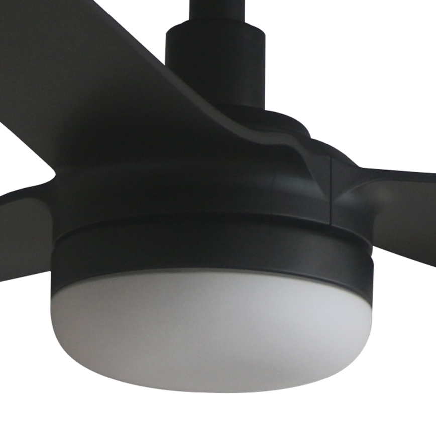 FARO 33815WT1S - Ventilator de tavan LED dimabil PUNT M, 18W, 230V, 2700/3000/4000K, Ø132 cm, negru, Wi-Fi Tuya + telecomandă