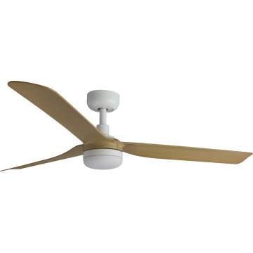 FARO 33816WT-20 - Ventilator de tavan LED dimabil PUNT M LED/18W/230V maro/alb Ø 132 cm Wi-Fi Tuya + telecomandă