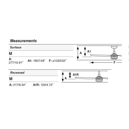 FARO PUNT M 33816WT1S - Ventilator de tavan LED dimabil, 18W, 230V, 2700/3000/4000K, Ø132 cm, bej/alb, Wi-Fi Tuya + telecomandă