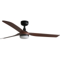 FARO 33817WT-21 - Ventilator de tavan PUNT M cu lumină LED dimabilă, LED/18W/230V, maro/negru, Ø 132 cm, Wi-Fi Tuya + telecomandă