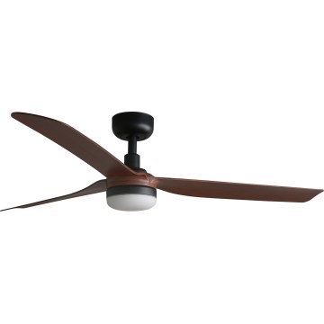 FARO 33817WT-21 - Ventilator de tavan PUNT M cu lumină LED dimabilă, LED/18W/230V, maro/negru, Ø 132 cm, Wi-Fi Tuya + telecomandă