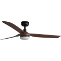 FARO 33817WT1S - Ventilator de tavan LED reglabil PUNT M LED/18W/230V 2700/3000/4000K Ø 132 cm maro/negru Wi-Fi Tuya + telecomandă