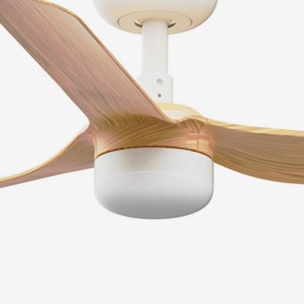 FARO 33821-1TW - Ventilator de tavan MINI PUNT S cu LED dimabil, 10W, 2700/3000/4000K, lemn/alb, Ø90 cm + telecomandă