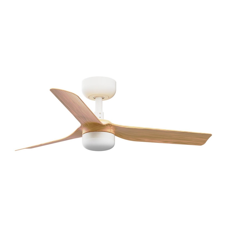 FARO 33821-1TW - Ventilator de tavan MINI PUNT S cu LED dimabil, 10W, 2700/3000/4000K, lemn/alb, Ø90 cm + telecomandă