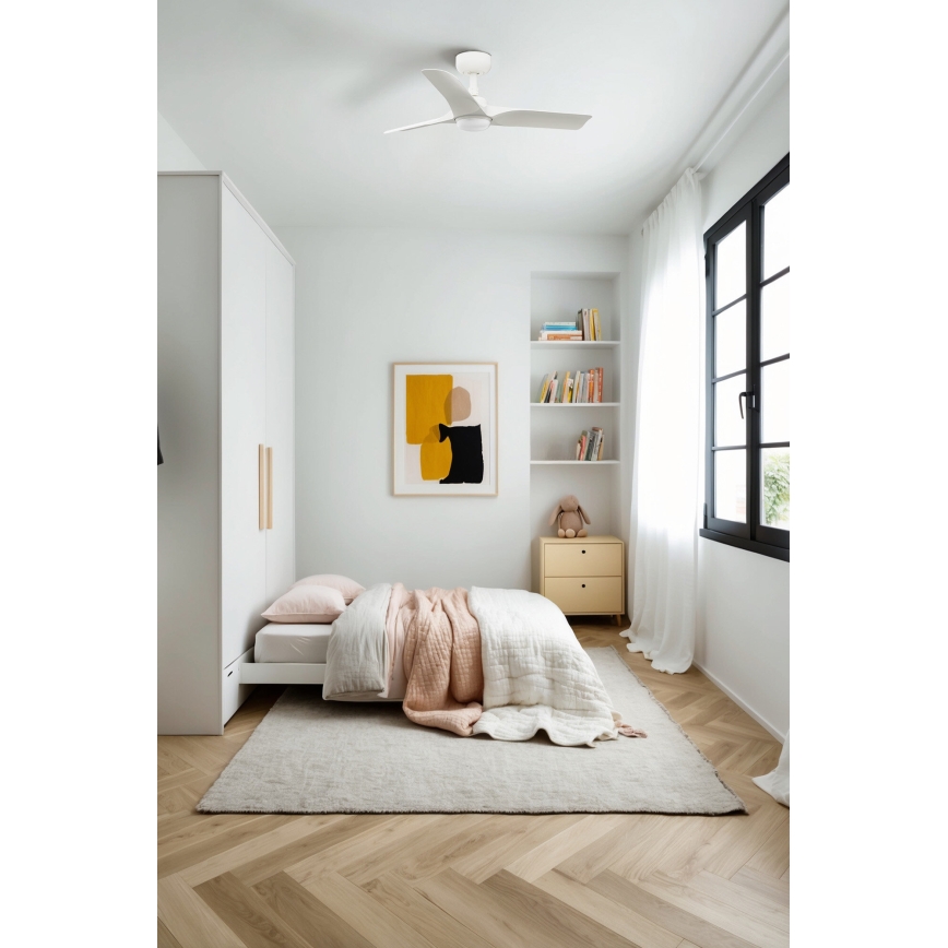 FARO 33824-1TW - Ventilator de tavan LED dimabil HEY S LED/10W/230V 2700/3000/4000K alb Ø 90 cm + telecomandă