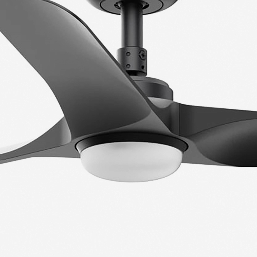 FARO 33825-1TW – Ventilator de tavan HEY S cu LED și reglare a luminozității, 10W/230V, 2700/3000/4000K, negru, Ø90 cm + telecomandă
