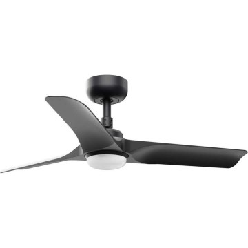 FARO 33825WT1S - Ventilator de tavan cu LED reglabil HEY S LED/10W/230V 2700/3000/4000K Ø 90 cm negru Wi-Fi Tuya + telecomandă