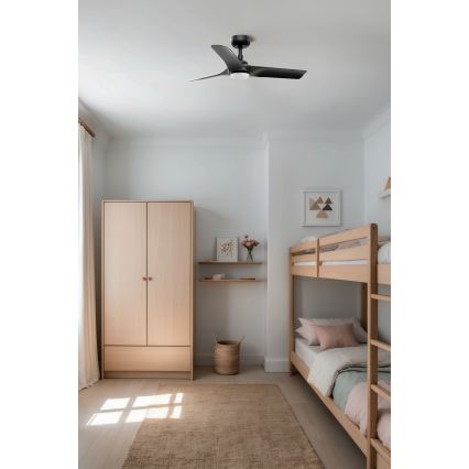 FARO 33825WT1S - Ventilator de tavan cu LED reglabil HEY S LED/10W/230V 2700/3000/4000K Ø 90 cm negru Wi-Fi Tuya + telecomandă
