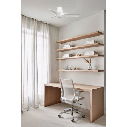 FARO 33826-1TW - Ventilator de tavan LED dimmabil HEY TUB S, LED/10W/230V, 2700/3000/4000K, alb, Ø 90 cm + telecomandă