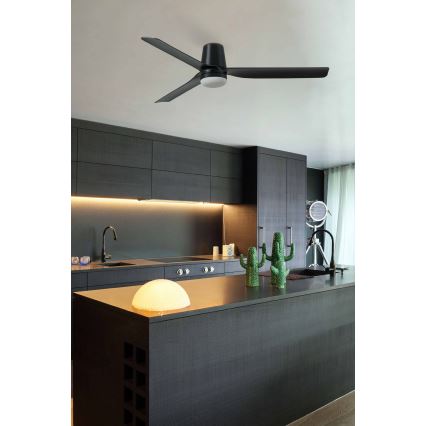 FARO 33830WT1S - Ventilator de tavan LED dimabil PUNT TUB M/18W/230V, 2700/3000/4000K, Ø 132 cm, negru, Wi‑Fi Tuya + telecomandă