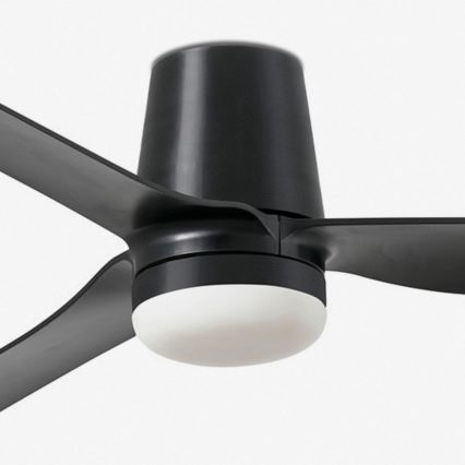 FARO 33830WT1S - Ventilator de tavan LED dimabil PUNT TUB M/18W/230V, 2700/3000/4000K, Ø 132 cm, negru, Wi‑Fi Tuya + telecomandă