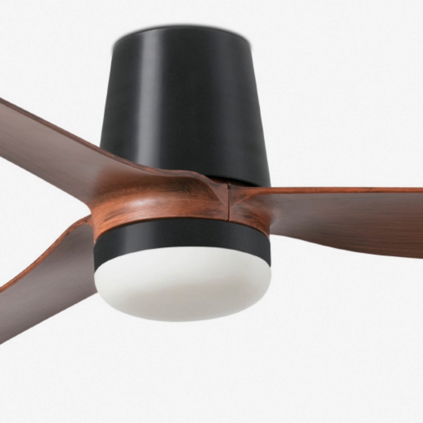 FARO 33831-1TW - Ventilator de tavan LED cu reglare a intensității PUNT TUB M, LED 18W/230V, 2700/3000/4000K, Ø 130 cm, maro/negru, cu telecomandă