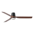 FARO 33831-1TW - Ventilator de tavan LED cu reglare a intensității PUNT TUB M, LED 18W/230V, 2700/3000/4000K, Ø 130 cm, maro/negru, cu telecomandă