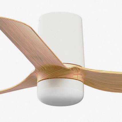 FARO 33833-1TW - Ventilator de tavan LED dimmabil MINI PUNT TUB cu LED/10W/230V 2700/3000/4000K Ø 90 cm maro/alb + telecomandă