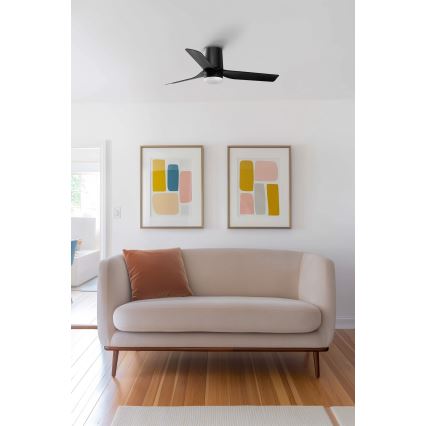 FARO 33834-1TW - Ventilator de tavan LED cu reglare a luminozității MINI PUNT TUB, LED 10W, 230V, 2700/3000/4000K, Ø 90 cm, negru, cu telecomandă