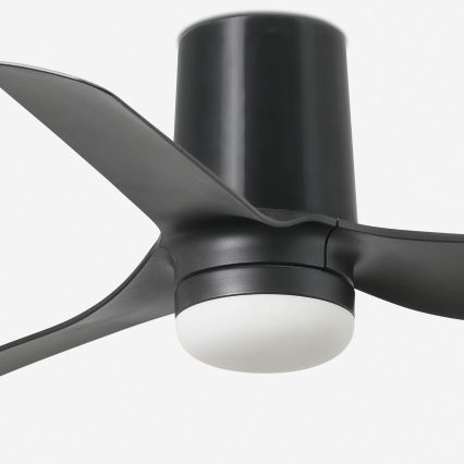 FARO 33834-1TW - Ventilator de tavan LED cu reglare a luminozității MINI PUNT TUB, LED 10W, 230V, 2700/3000/4000K, Ø 90 cm, negru, cu telecomandă