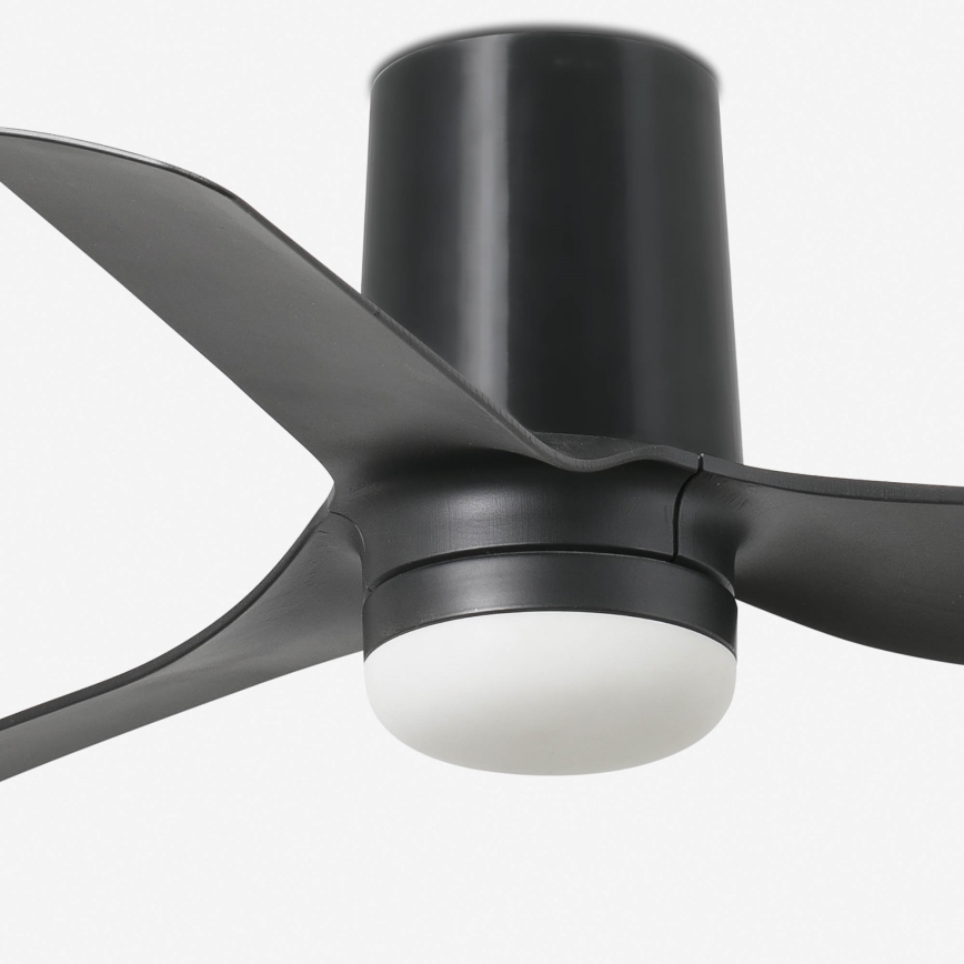 FARO 33834-1TW - Ventilator de tavan LED cu reglare a luminozității MINI PUNT TUB, LED 10W, 230V, 2700/3000/4000K, Ø 90 cm, negru, cu telecomandă