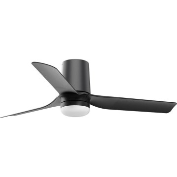 FARO 33834-1TW - Ventilator de tavan LED cu reglare a luminozității MINI PUNT TUB, LED 10W, 230V, 2700/3000/4000K, Ø 90 cm, negru, cu telecomandă