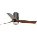 FARO 33835-1TW - Ventilator de tavan LED dimabil MINI PUNT TUB cu LED, 10W, 230V, 2700/3000/4000K, diametru 90 cm, maro/negru + telecomandă