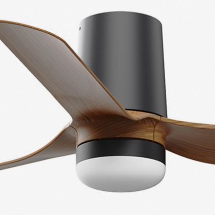 FARO 33835-1TW - Ventilator de tavan LED dimabil MINI PUNT TUB cu LED, 10W, 230V, 2700/3000/4000K, diametru 90 cm, maro/negru + telecomandă