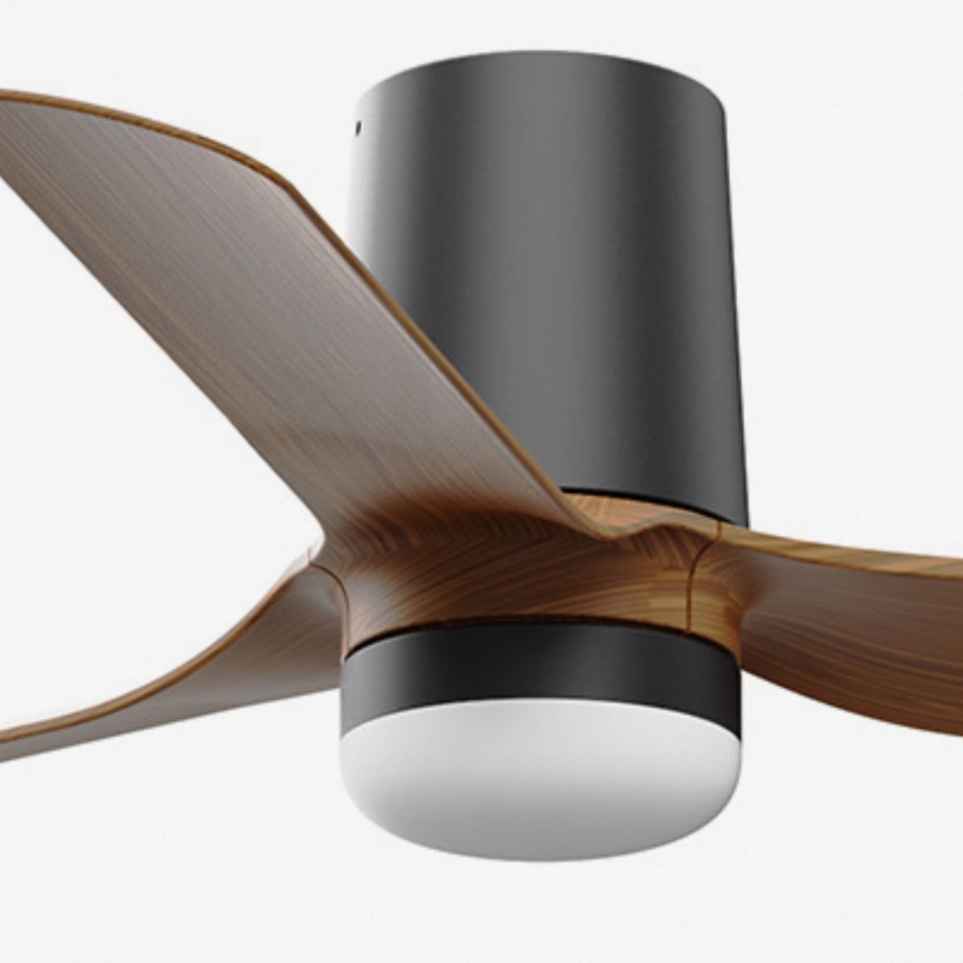 FARO 33835-1TW - Ventilator de tavan LED dimabil MINI PUNT TUB cu LED, 10W, 230V, 2700/3000/4000K, diametru 90 cm, maro/negru + telecomandă