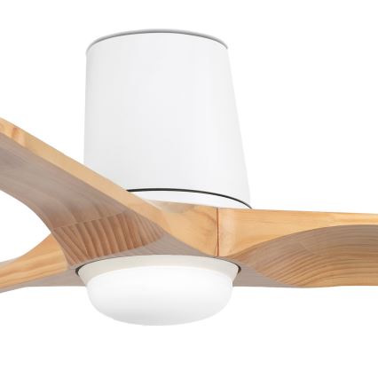 FARO 33836-1TW - Ventilator de tavan LED dimabil HEYWOOD TUB cu LED/10W/230V 2700/3000/4000K pin/alb Ø 90 cm + telecomandă