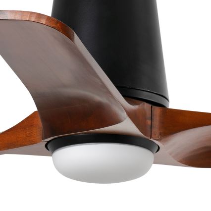 FARO 33837-1TW - Ventilator de tavan cu LED dimabil HEYWOOD TUB, 10W, 230V, 2700/3000/4000K, pin/negru, Ø 90 cm + telecomandă
