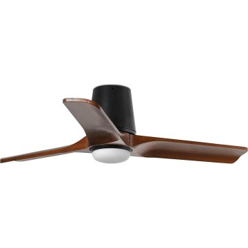 FARO 33837-1TW - Ventilator de tavan cu LED dimabil HEYWOOD TUB, 10W, 230V, 2700/3000/4000K, pin/negru, Ø 90 cm + telecomandă