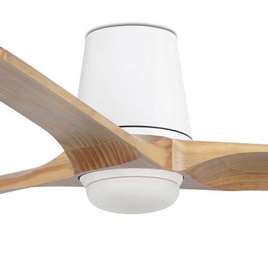FARO 33838WT-1TW - Ventilator de tavan LED dimmabil HEYWOOD TUB L LED/10W/230V 2700/3000/4000K pin/alb Ø 132 cm Wi-Fi Tuya + telecomandă