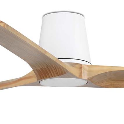 FARO 33838WT - Ventilator de tavan HEYWOOD TUB L pin/alb diametru 132 cm Wi-Fi Tuya + telecomandă