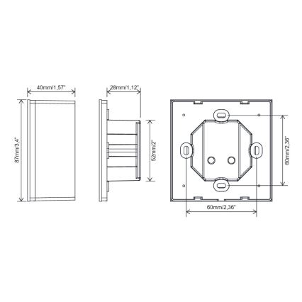 FARO 33988 - Controler tactil de perete pentru ventilatoare de tavan 230V, negru