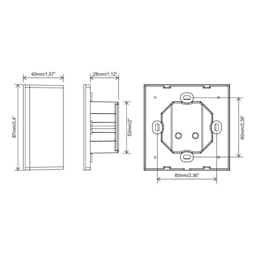 FARO 33988 - Controler tactil de perete pentru ventilatoare de tavan 230V, negru
