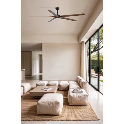 FARO 34190WT - Ventilator de tavan BIGWOOD XL pin/negru diametru 200 cm Wi-Fi Tuya + telecomandă