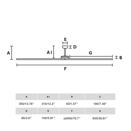 FARO 34190WT - Ventilator de tavan BIGWOOD XL pin/negru diametru 200 cm Wi-Fi Tuya + telecomandă