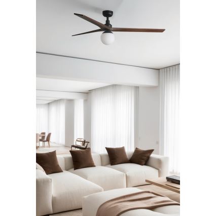 FARO 34276WT-11L - Ventilator de tavan KLIM L 1xE27/15W/230V nuc/ negru diametru 150 cm Wi-Fi Tuya + telecomandă