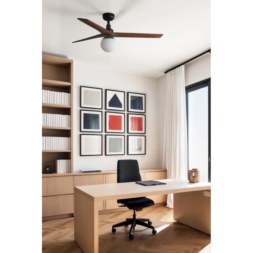 FARO 34277WT-11L - Ventilator de tavan KLIM M 1xE27/15W/230V nuc/ negru diametru 125 cm Wi-Fi Tuya + telecomandă