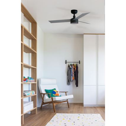 FARO CRUISER S 34285WT1S - Ventilator de tavan cu LED dimabil, 18W/230V, 2700/3000/4000K, Ø106 cm, gri/negru, Wi‑Fi Tuya + telecomandă