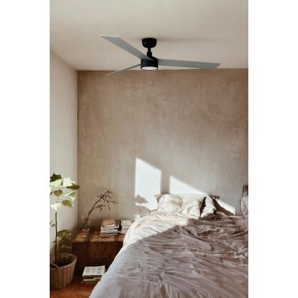 FARO 34286-1TW - Ventilator de tavan LED CRUISER L, cu reglare a intensității luminoase, 18W/230V, 2700/3000/4000K, Ø132 cm, negru/gri + telecomandă