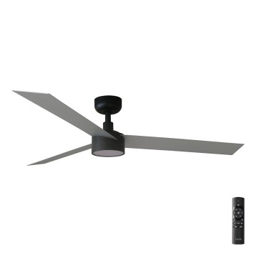 FARO 34286-1TW - Ventilator de tavan LED CRUISER L, cu reglare a intensității luminoase, 18W/230V, 2700/3000/4000K, Ø132 cm, negru/gri + telecomandă