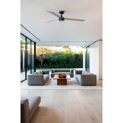 FARO 342871S - Ventilator de tavan CRUISER XL cu LED și lumină reglabilă, 18 W, 230 V, 2700/3000/4000 K, Ø 160 cm, gri/negru + telecomandă