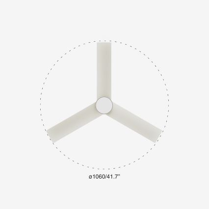 FARO 34288-1TW - Ventilator de tavan dimerizabil CRUISER cu LED/20W/230V Ø 106 cm 2700/3000/4000K + telecomandă