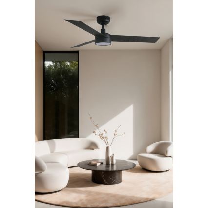 FARO CRUISER S 34289WT1S - Ventilator de tavan LED dimabil/18W/230V 2700/3000/4000K Ø106 cm negru Wi‑Fi Tuya + telecomandă