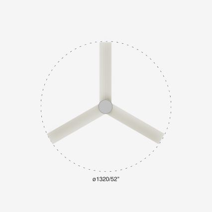 FARO 34290-1TW - Ventilator cu LED dimmabil CRUISER, 20W, 230V, 2700/3000/4000K, Ø 132 cm, alb + telecomandă