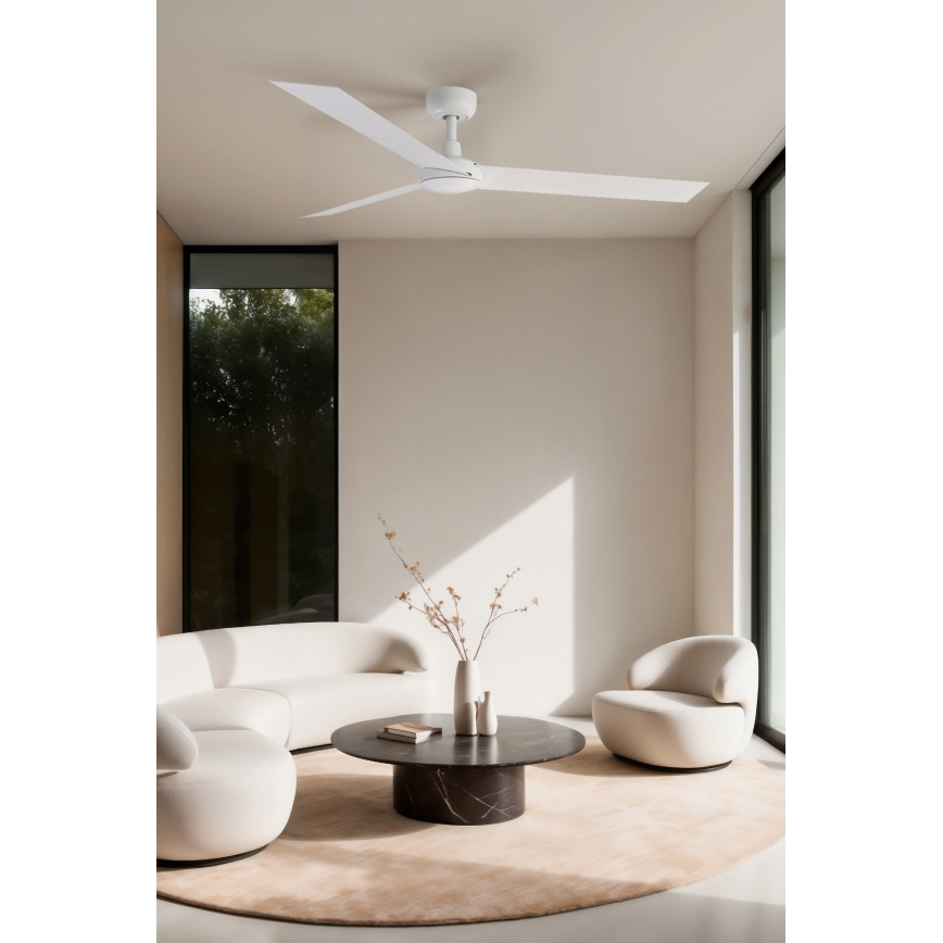FARO 34290WT - Ventilator de tavan CRUISER L, alb, Ø 132 cm, Wi-Fi Tuya + telecomandă