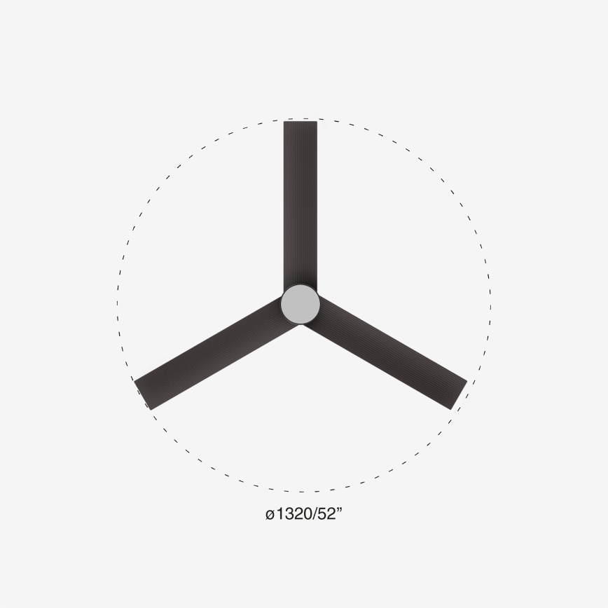 FARO 34291-1TW - Ventilator de tavan dimabil cu LED CRUISER, 20W, 230V, 2700/3000/4000K, diam. 132 cm, negru + telecomandă