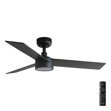 FARO 34296-1TW - Ventilator de tavan RUDDER S cu LED dimabil/18W/230V 2700/3000/4000K Ø 106 cm negru + telecomandă