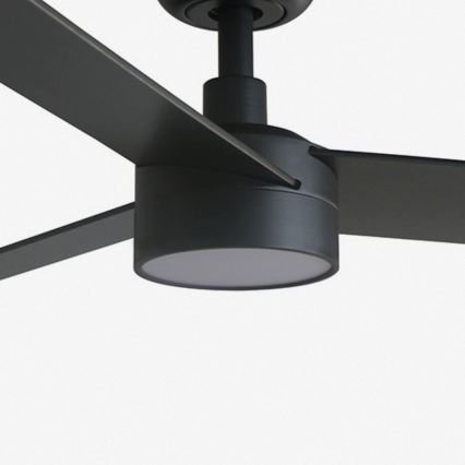 FARO 34296WT1S - Ventilator de tavan cu LED reglabil RUDDER S LED/18W/230V 2700/3000/4000K Ø106 cm maro/negru Wi‑Fi Tuya + telecomandă